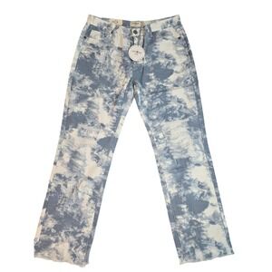 UMGEE DENIM Women's Acid Wash Straight Leg Jeans Size 7 Distressed Raw Hem New